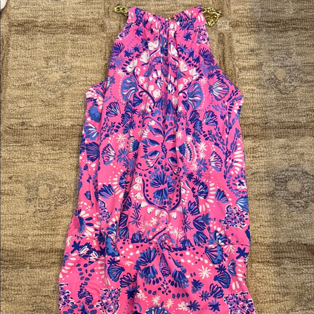 Lily Pulitzer XXS Pink and Blue Floral Sleeveless Top